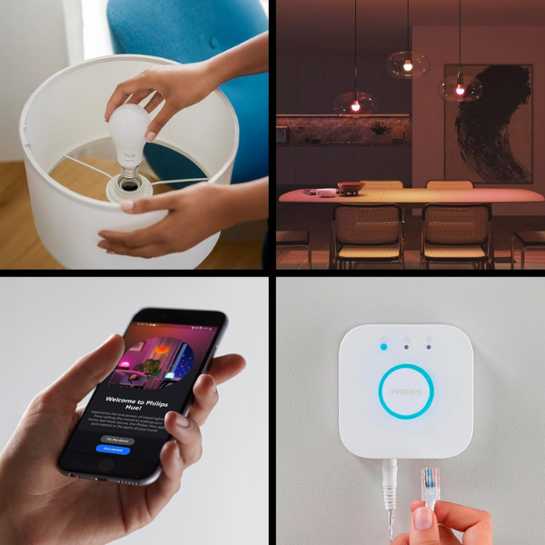Philips Hue E27 Smart Lighting Starter Kit mit Bridge
