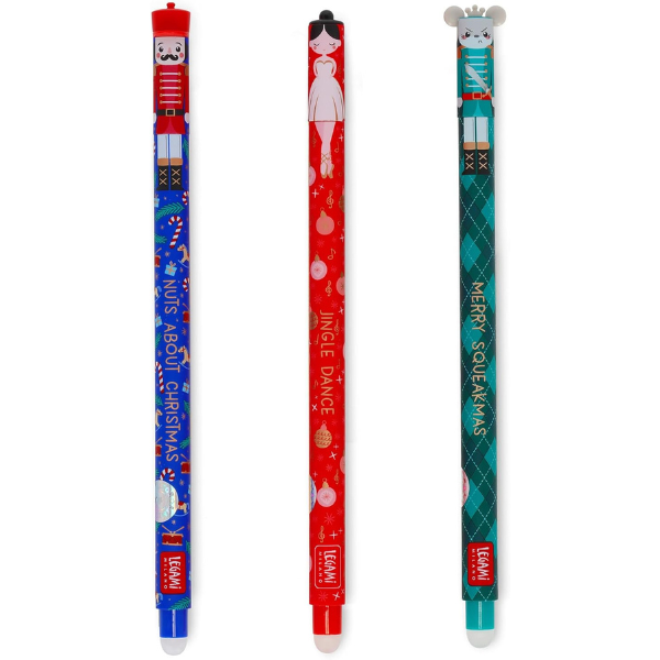 Legami 3er-Set Löschbare Gelstifte Weihnachten – The Nutcracker