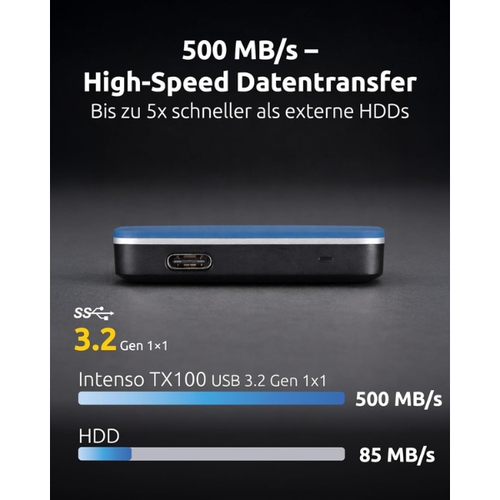 Intenso TX100 Externe SSD – 1 TB Highspeed-Speicher